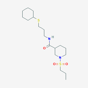 N-(3-(cyclohexylthio)propyl)-1-(propylsulfonyl)piperidine-3-carboxamide