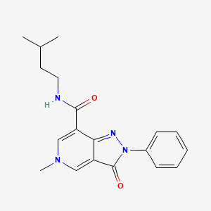 molecular formula C19H22N4O2 B2674735 N-isopentyl-5-methyl-3-oxo-2-phenyl-3,5-dihydro-2H-pyrazolo[4,3-c]pyridine-7-carboxamide CAS No. 923691-50-3