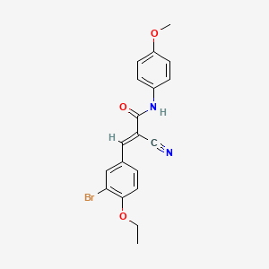 molecular formula C19H17BrN2O3 B2674737 (E)-3-(3-bromo-4-ethoxyphenyl)-2-cyano-N-(4-methoxyphenyl)prop-2-enamide CAS No. 357963-48-5