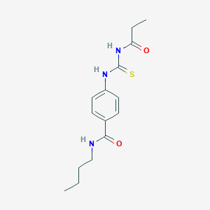 molecular formula C15H21N3O2S B267474 N-butyl-4-[(propanoylcarbamothioyl)amino]benzamide 