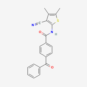 molecular formula C21H16N2O2S B2674746 4-benzoyl-N-(3-cyano-4,5-dimethylthiophen-2-yl)benzamide CAS No. 896301-16-9