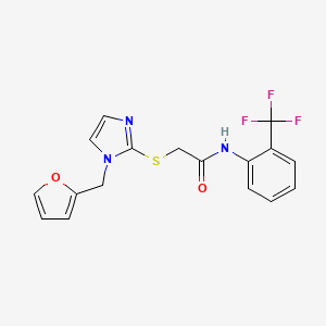 2-[1-(furan-2-ylmethyl)imidazol-2-yl]sulfanyl-N-[2-(trifluoromethyl)phenyl]acetamide