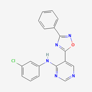 N-(3-chlorophenyl)-5-(3-phenyl-1,2,4-oxadiazol-5-yl)pyrimidin-4-amine