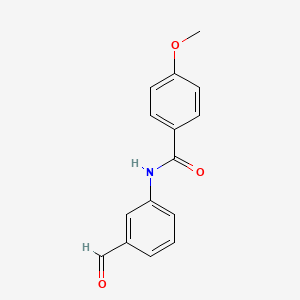 molecular formula C15H13NO3 B2674758 N-(3-甲酰基苯基)-4-甲氧基苯甲酰胺 CAS No. 885459-73-4