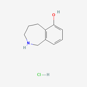 molecular formula C10H14ClNO B2674770 2,3,4,5-Tetrahydro-1H-2-benzazepin-6-ol;hydrochloride CAS No. 2418658-71-4