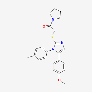 2-((5-(4-methoxyphenyl)-1-(p-tolyl)-1H-imidazol-2-yl)thio)-1-(pyrrolidin-1-yl)ethanone
