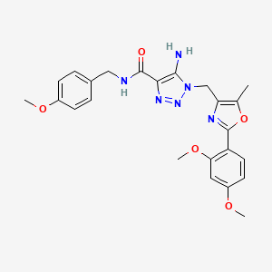 molecular formula C24H26N6O5 B2674776 1-(2-氯苯基)-5-吡啶-3-基-N-[2-(三氟甲基)苄基]-1H-1,2,3-噻唑-4-甲酰胺 CAS No. 1251568-89-4