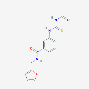 molecular formula C15H15N3O3S B267479 3-[(acetylcarbamothioyl)amino]-N-(furan-2-ylmethyl)benzamide 