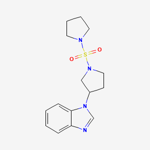 molecular formula C15H20N4O2S B2674794 1-[1-(pyrrolidine-1-sulfonyl)pyrrolidin-3-yl]-1H-1,3-benzodiazole CAS No. 2097892-50-5
