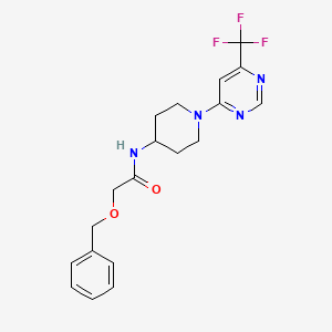 molecular formula C19H21F3N4O2 B2674795 2-(benzyloxy)-N-(1-(6-(trifluoromethyl)pyrimidin-4-yl)piperidin-4-yl)acetamide CAS No. 2034413-05-1