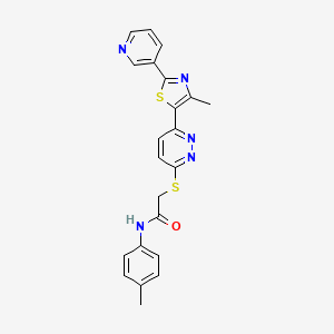 2-((6-(4-methyl-2-(pyridin-3-yl)thiazol-5-yl)pyridazin-3-yl)thio)-N-(p-tolyl)acetamide