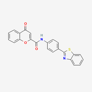 molecular formula C23H14N2O3S B2674809 N-[4-(1,3-benzothiazol-2-yl)phenyl]-4-oxo-4H-chromene-2-carboxamide CAS No. 361173-84-4