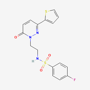 4-fluoro-N-(2-(6-oxo-3-(thiophen-2-yl)pyridazin-1(6H)-yl)ethyl)benzenesulfonamide
