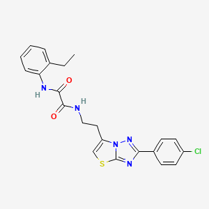 N1-(2-(2-(4-chlorophenyl)thiazolo[3,2-b][1,2,4]triazol-6-yl)ethyl)-N2-(2-ethylphenyl)oxalamide