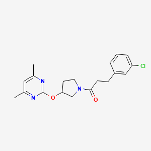 3-(3-Chlorophenyl)-1-(3-((4,6-dimethylpyrimidin-2-yl)oxy)pyrrolidin-1-yl)propan-1-one