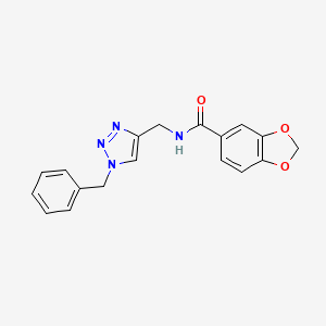 molecular formula C18H16N4O3 B2674818 N-[(1-benzyl-1H-1,2,3-triazol-4-yl)methyl]-2H-1,3-benzodioxole-5-carboxamide CAS No. 2379978-53-5