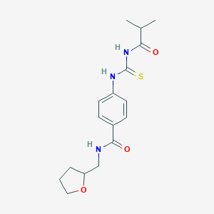 molecular formula C17H23N3O3S B267483 4-{[(isobutyrylamino)carbothioyl]amino}-N-(tetrahydro-2-furanylmethyl)benzamide 