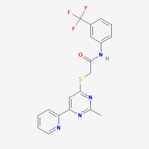 2-((2-methyl-6-(pyridin-2-yl)pyrimidin-4-yl)thio)-N-(3-(trifluoromethyl)phenyl)acetamide