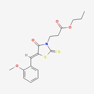 propyl 3-[(5Z)-5-[(2-methoxyphenyl)methylidene]-4-oxo-2-sulfanylidene-1,3-thiazolidin-3-yl]propanoate
