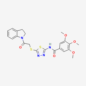 N-(5-((2-(indolin-1-yl)-2-oxoethyl)thio)-1,3,4-thiadiazol-2-yl)-3,4,5-trimethoxybenzamide