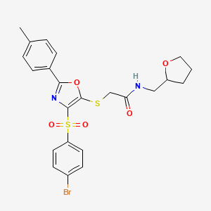 2-((4-((4-bromophenyl)sulfonyl)-2-(p-tolyl)oxazol-5-yl)thio)-N-((tetrahydrofuran-2-yl)methyl)acetamide