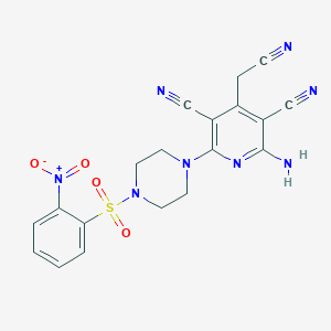 2-Amino-4-(cyanomethyl)-6-[4-(2-nitrophenyl)sulfonylpiperazin-1-yl]pyridine-3,5-dicarbonitrile