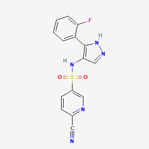 6-cyano-N-[3-(2-fluorophenyl)-1H-pyrazol-4-yl]pyridine-3-sulfonamide