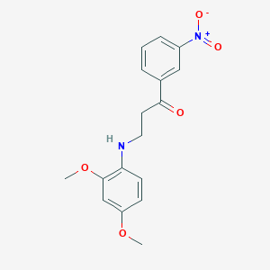 molecular formula C17H18N2O5 B2674859 3-(2,4-Dimethoxyanilino)-1-(3-nitrophenyl)-1-propanone CAS No. 477319-06-5