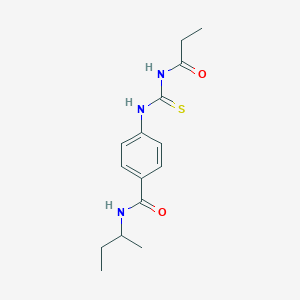 molecular formula C15H21N3O2S B267486 N-(butan-2-yl)-4-[(propanoylcarbamothioyl)amino]benzamide 