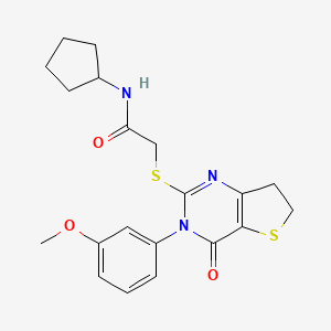 N-cyclopentyl-2-[[3-(3-methoxyphenyl)-4-oxo-6,7-dihydrothieno[3,2-d]pyrimidin-2-yl]sulfanyl]acetamide