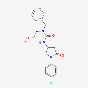 1-Benzyl-3-(1-(4-chlorophenyl)-5-oxopyrrolidin-3-yl)-1-(2-hydroxyethyl)urea