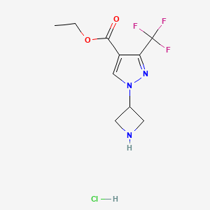 Ethyl 1-(azetidin-3-yl)-3-(trifluoromethyl)pyrazole-4-carboxylate;hydrochloride