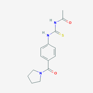 molecular formula C14H17N3O2S B267487 N-acetyl-N'-[4-(1-pyrrolidinylcarbonyl)phenyl]thiourea 