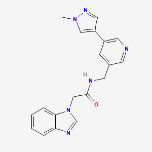 2-(1H-benzo[d]imidazol-1-yl)-N-((5-(1-methyl-1H-pyrazol-4-yl)pyridin-3-yl)methyl)acetamide