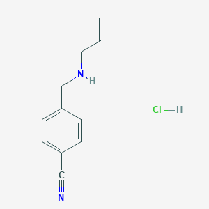 molecular formula C11H13ClN2 B2674873 4-[(丙-2-烯基氨基)甲基]苯甲腈;盐酸盐 CAS No. 2287272-94-8