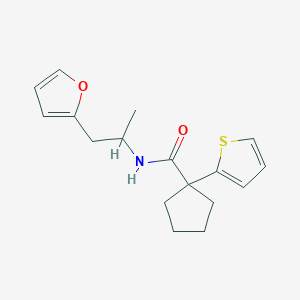 molecular formula C17H21NO2S B2674875 N-(1-(furan-2-yl)propan-2-yl)-1-(thiophen-2-yl)cyclopentanecarboxamide CAS No. 1209243-30-0