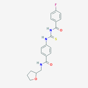 molecular formula C20H20FN3O3S B267488 4-fluoro-N-({4-[(tetrahydrofuran-2-ylmethyl)carbamoyl]phenyl}carbamothioyl)benzamide 