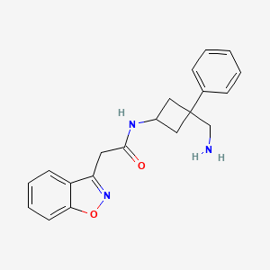 N-[3-(Aminomethyl)-3-phenylcyclobutyl]-2-(1,2-benzoxazol-3-yl)acetamide
