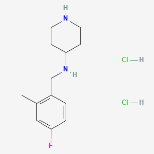 molecular formula C13H21Cl2FN2 B2674887 N-(4-氟-2-甲基苯基甲基)哌啶-4-胺二盐酸盐 CAS No. 1349718-97-3