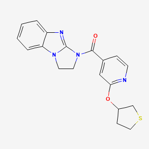 (2,3-dihydro-1H-benzo[d]imidazo[1,2-a]imidazol-1-yl)(2-((tetrahydrothiophen-3-yl)oxy)pyridin-4-yl)methanone