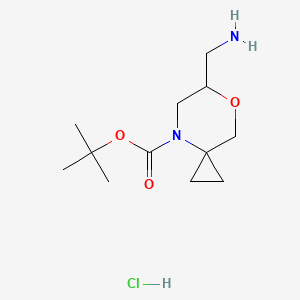 Tert-butyl 6-(aminomethyl)-7-oxa-4-azaspiro[2.5]octane-4-carboxylate;hydrochloride