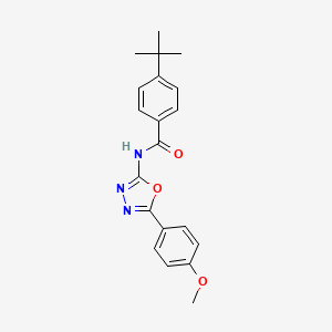 molecular formula C20H21N3O3 B2674904 4-tert-butyl-N-[5-(4-methoxyphenyl)-1,3,4-oxadiazol-2-yl]benzamide CAS No. 865286-72-2
