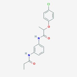 molecular formula C18H19ClN2O3 B267491 2-(4-chlorophenoxy)-N-[3-(propionylamino)phenyl]propanamide 
