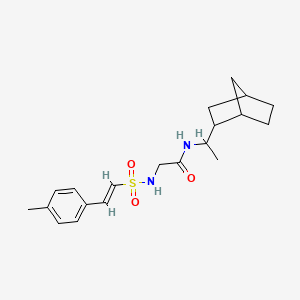 N-[1-(2-Bicyclo[2.2.1]heptanyl)ethyl]-2-[[(E)-2-(4-methylphenyl)ethenyl]sulfonylamino]acetamide