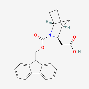 molecular formula C23H23NO4 B2674925 2-[(1R,3R,4S)-2-(9H-Fluoren-9-ylmethoxycarbonyl)-2-azabicyclo[2.2.1]heptan-3-yl]acetic acid CAS No. 2375250-87-4