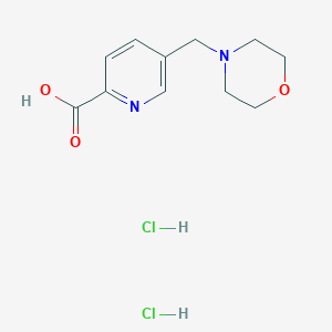 molecular formula C11H16Cl2N2O3 B2674926 5-(Morpholin-4-ylmethyl)pyridine-2-carboxylic acid;dihydrochloride CAS No. 2490432-22-7