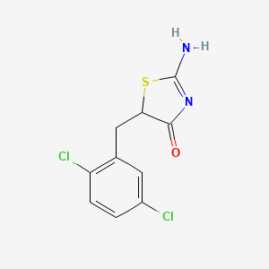 molecular formula C10H8Cl2N2OS B2674927 5-[(2,5-Dichlorophenyl)methyl]-2-imino-1,3-thiazolidin-4-one CAS No. 303093-54-1