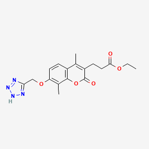 3-[4,8-dimethyl-2-oxo-7-(2H-tetrazol-5-ylmethoxy)-1-benzopyran-3-yl]propanoic acid ethyl ester