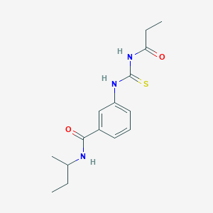 molecular formula C15H21N3O2S B267493 N-(butan-2-yl)-3-[(propanoylcarbamothioyl)amino]benzamide 
