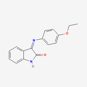 molecular formula C16H14N2O2 B2674934 (E)-3-((4-乙氧基苯基)亚胺)吲哚-2-酮 CAS No. 883141-68-2